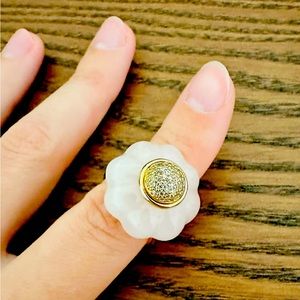 kate spade pink page flower ring